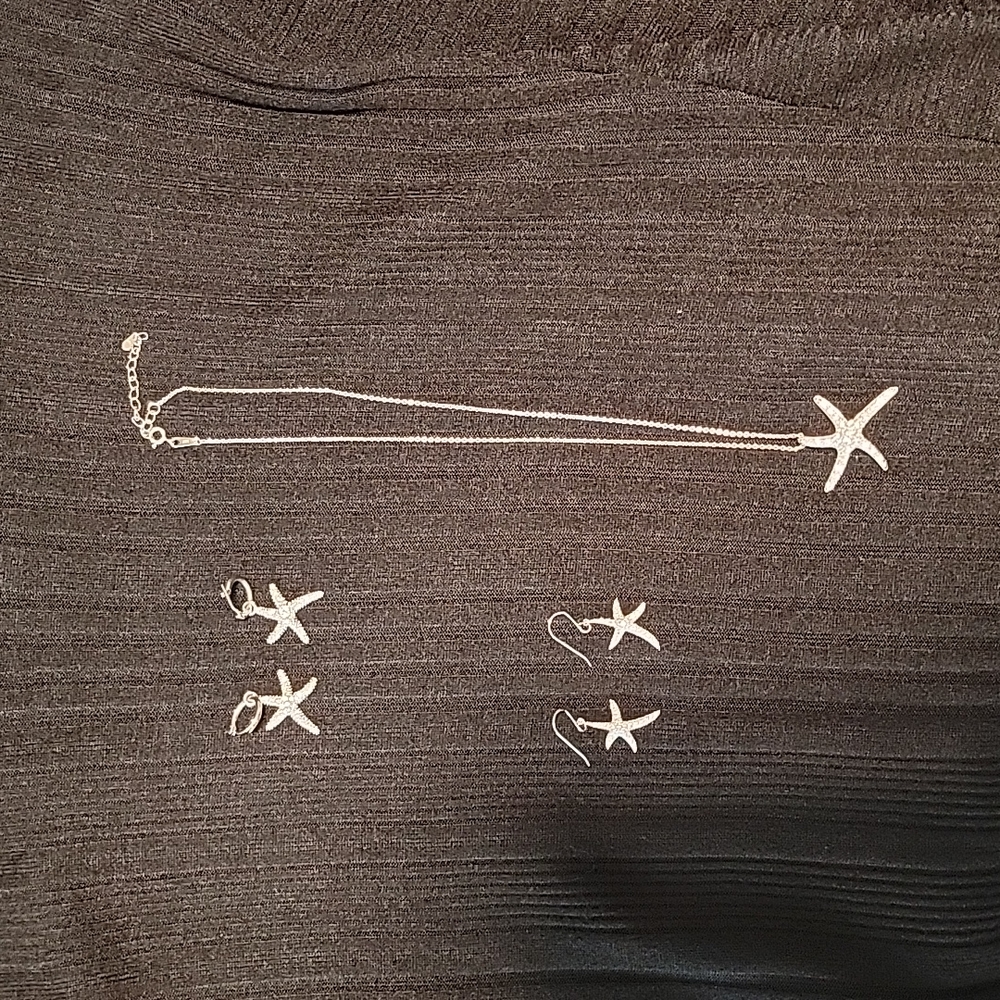 Starfish necklace and two sets of matching earrings